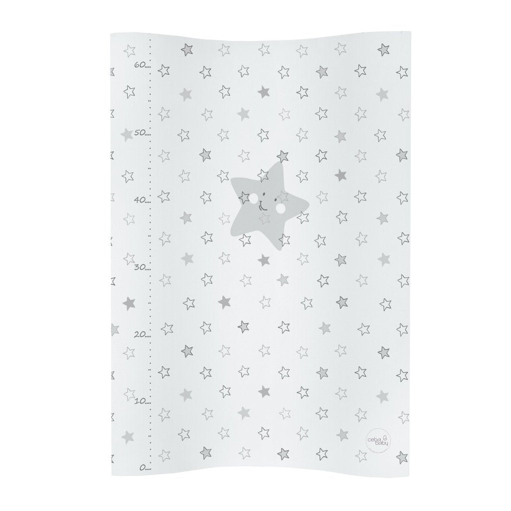 Grey Star Anti-Roll Baby Changing Mat – Wipe-Clean, 50 × 70 cm