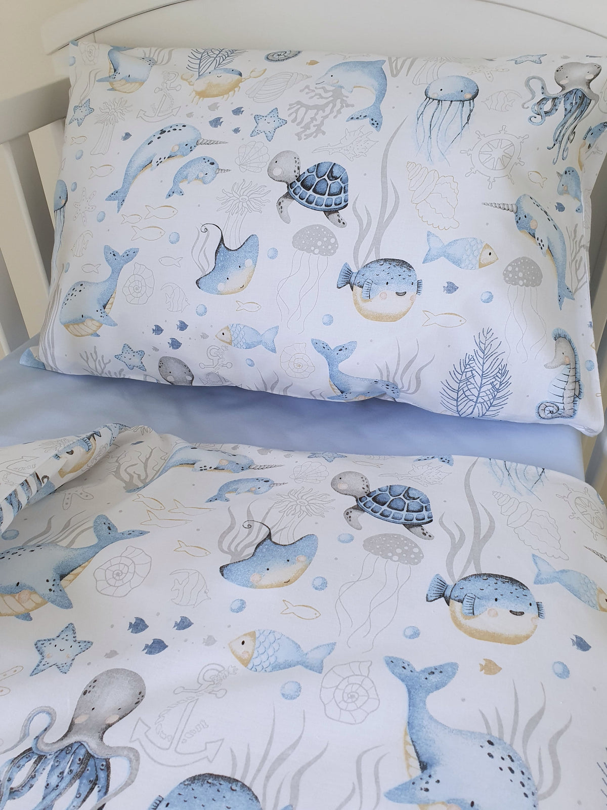 Cot Bedding Set with Bumper - Under The Sea