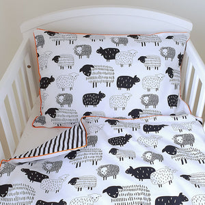 Monochrome Sheep Bedding Set is perfect for your toddler's cot bed, SCANDI KIDS