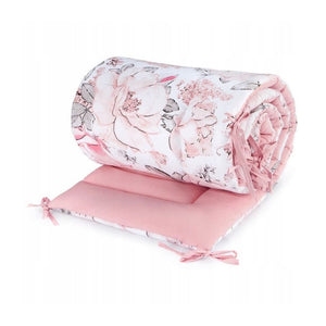 Cot Bumper - Dusty Pink Flowers