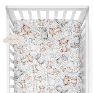Cute Safari Animals Fitted Sheet - Cot and Cot Bed