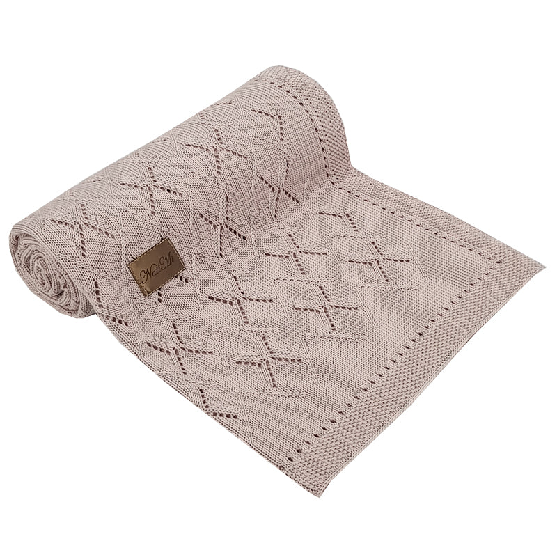 Bamboo Cellular Baby Blanket  - Dusty Pink