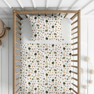 baby cot bed bedding, woodland , baby giftforest green , Fabricco baby shop uk  Edit alt text