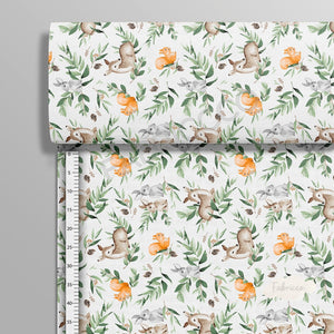 Cotton Fabric - Forest Friends Green