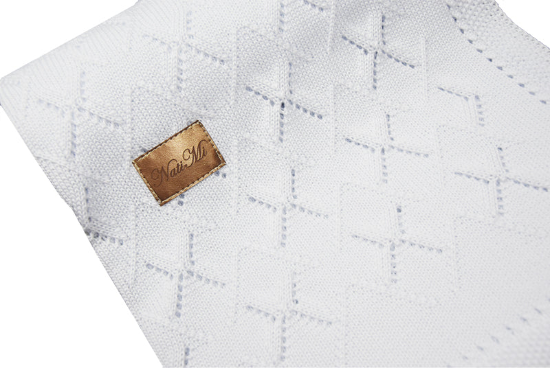 Bamboo Cellular Baby Blanket  - White