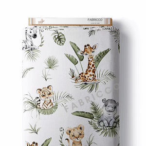 Jungle Animals Fabric, cotton material, sewing , kids safari fabric, 
