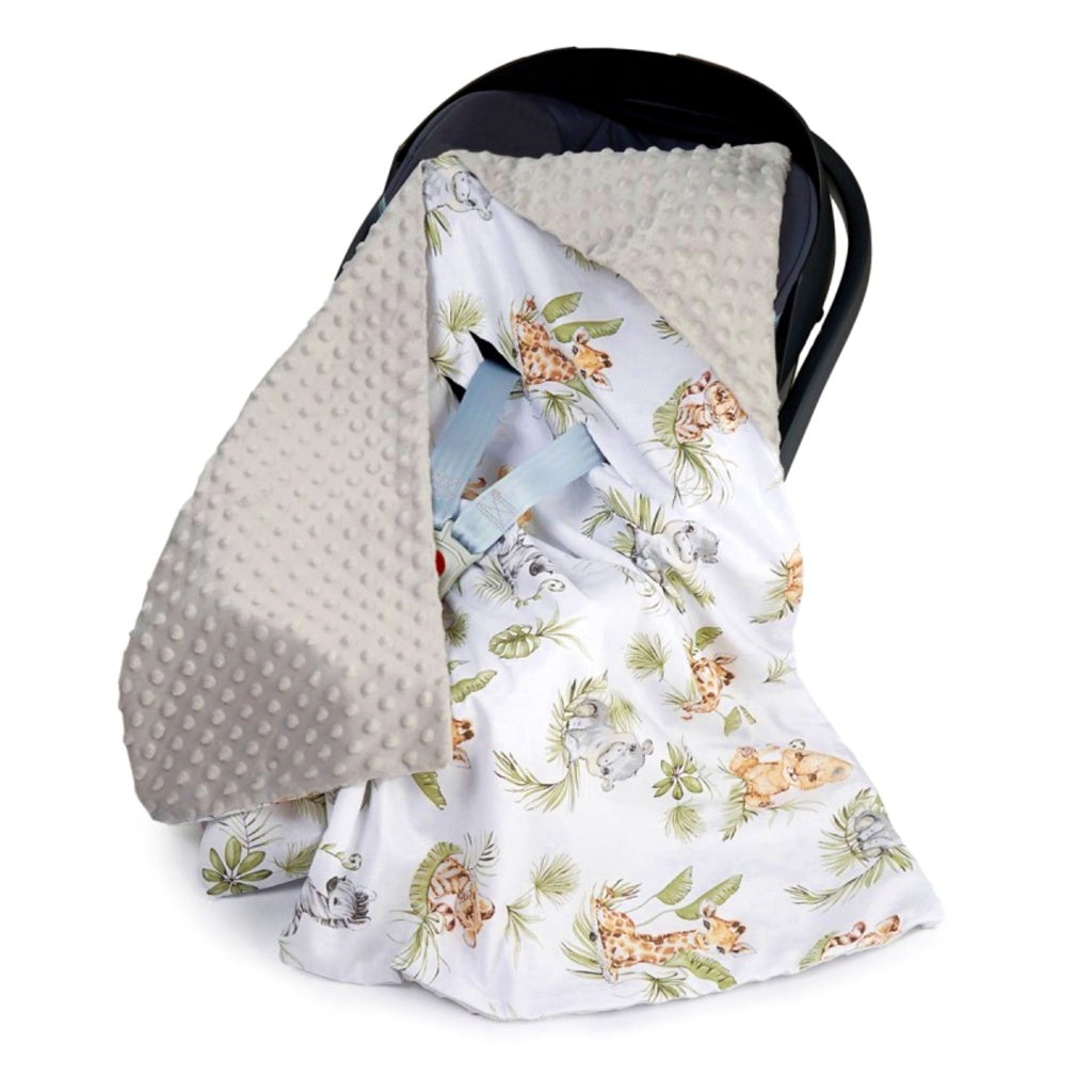 Baby Car Seat  Blanket  , Baby Wrap - Cute Jungle Animals