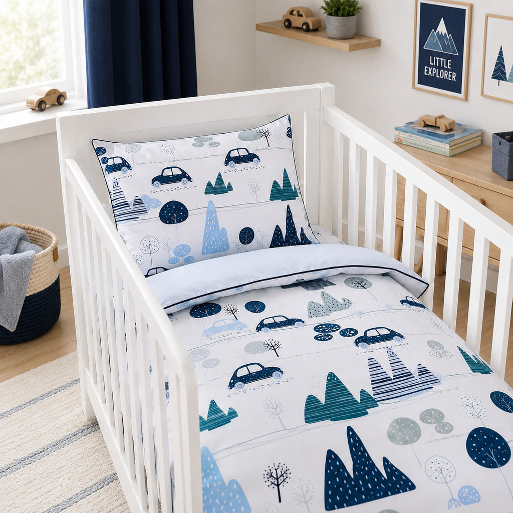 Baby Cot and Toddler Bedding Set - Cars