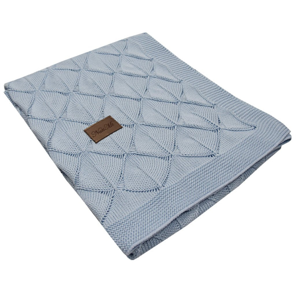 Bamboo Cellular Baby Blanket  - baby blue