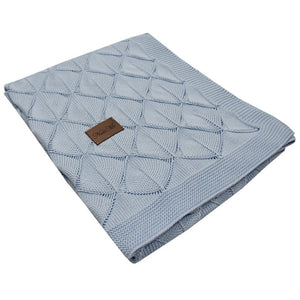 Bamboo Cellular Baby Blanket  - baby blue