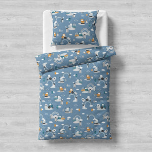 boys duvet cover single, tractor bedding, kids cotton bedding, construction bedding set, handmade bedding UK