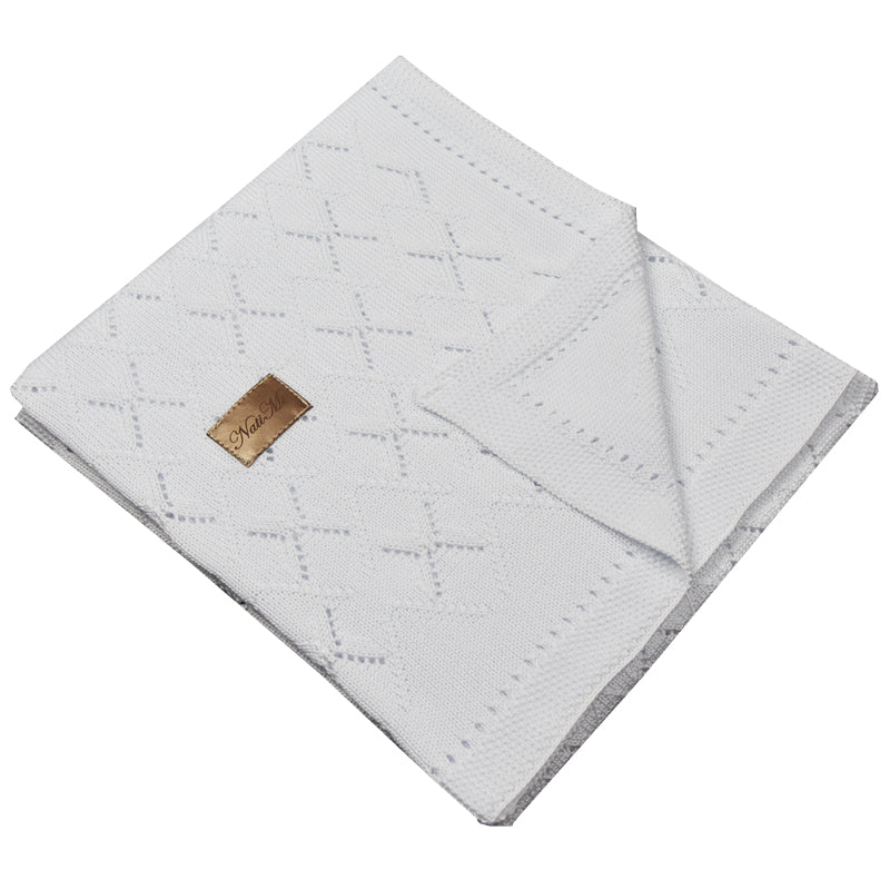 Bamboo Cellular Baby Blanket  - White