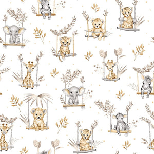 beige safari party cotton fabric , fabric shop uk