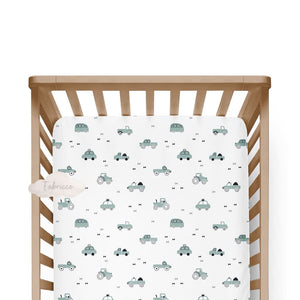 sage green nursery decor, cot bed sheet, boys bedding, newborn gift, Fabricco UK, baby shop Ireland