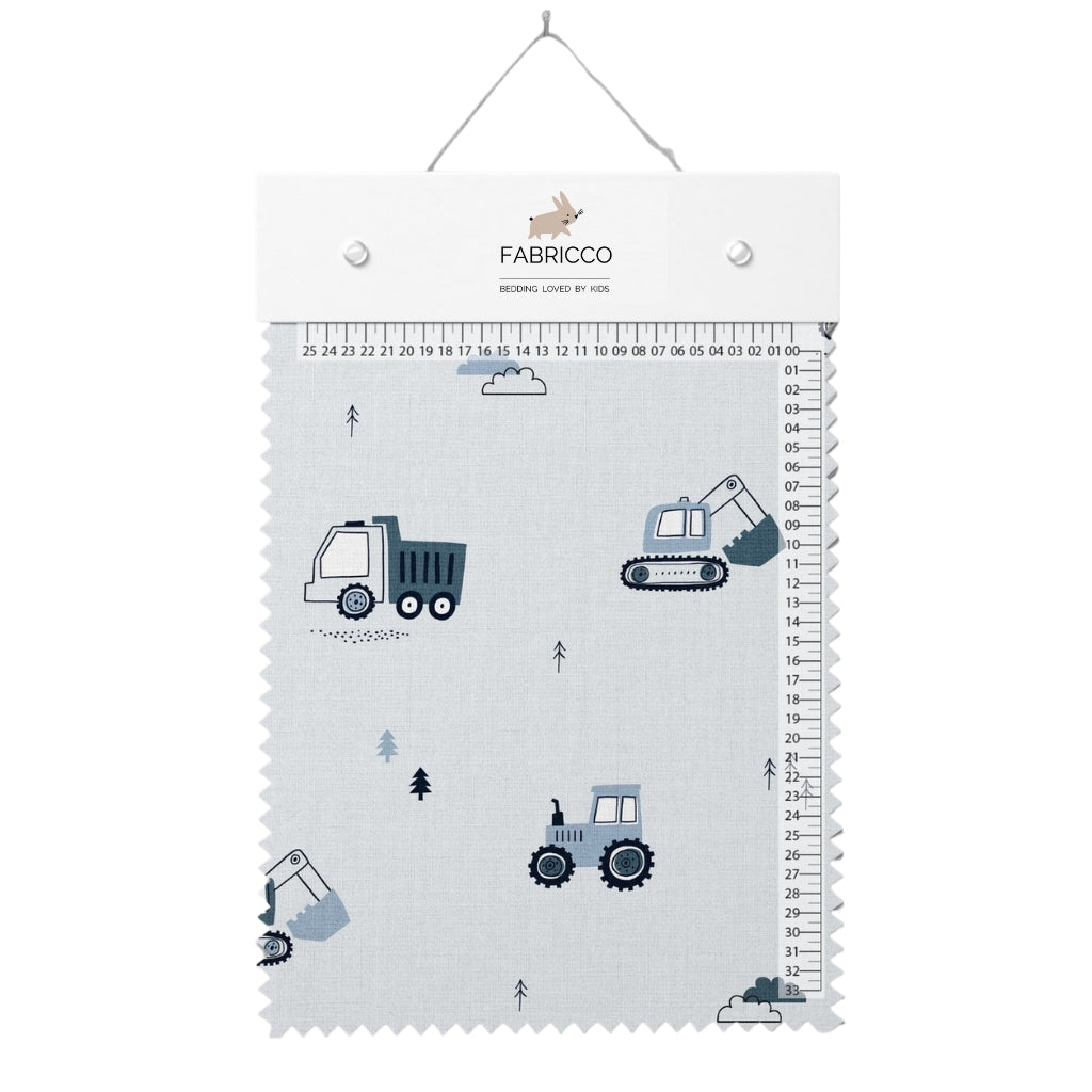 Cotton Fabric - Diggers, Tractors &amp; Trucks Blue