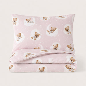 Dusty_Pink_Teddy_Bear_Cot_Cot_Bed_Bedding_Set_Baby_Girl, Fabricco UK