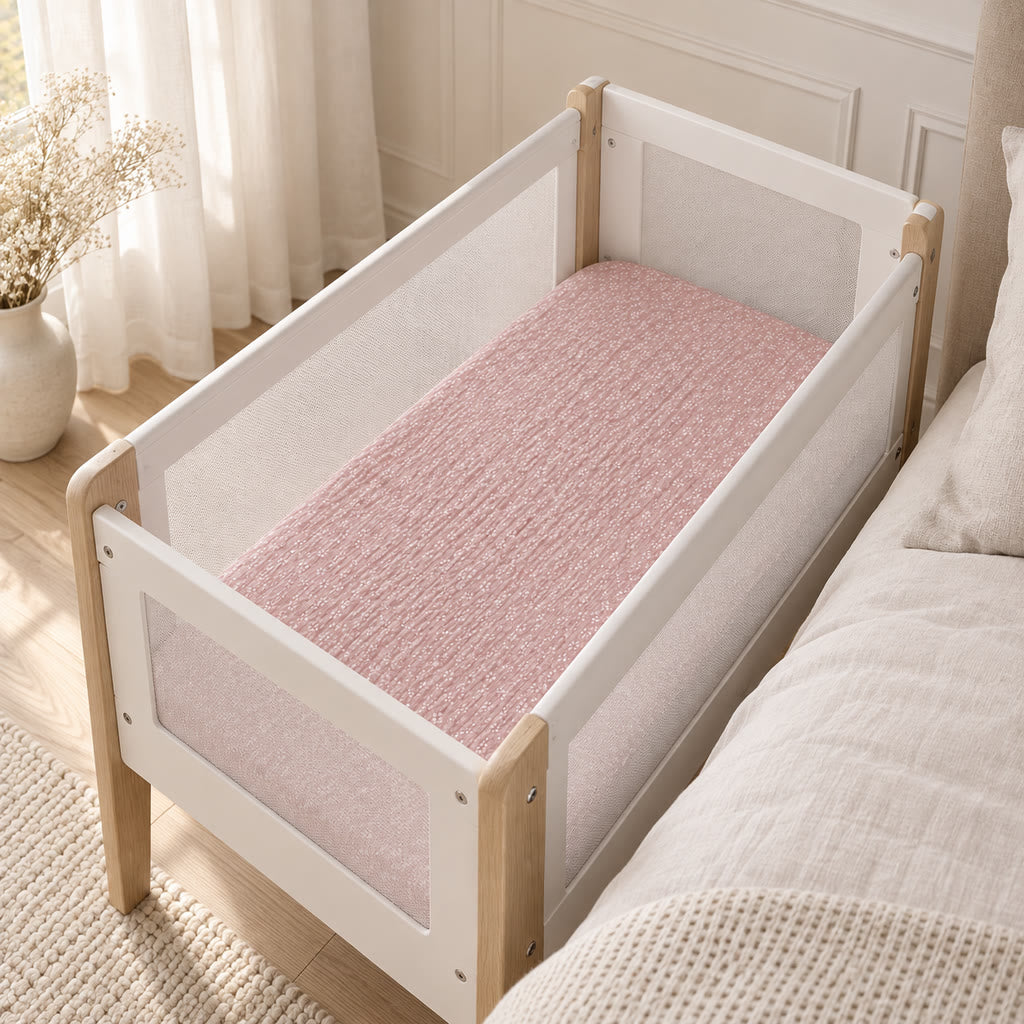 Pink Floral Seersucker SnuzPod Fitted Sheet – SnuzPod 2, 3 &amp; 4