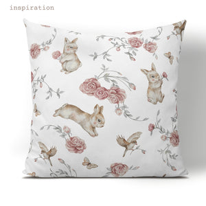 Cotton Fabric - Little Bunny and Rosses