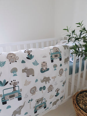 Sage Safari Adventure Bedding Set , Baby Cot and Cot Bed