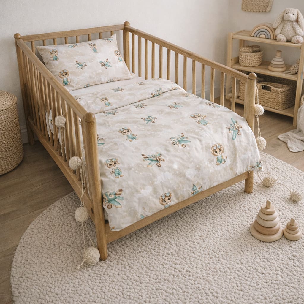 Flying Safari – Lion the Cute Pilot Cot &amp; Toddler Bedding Set