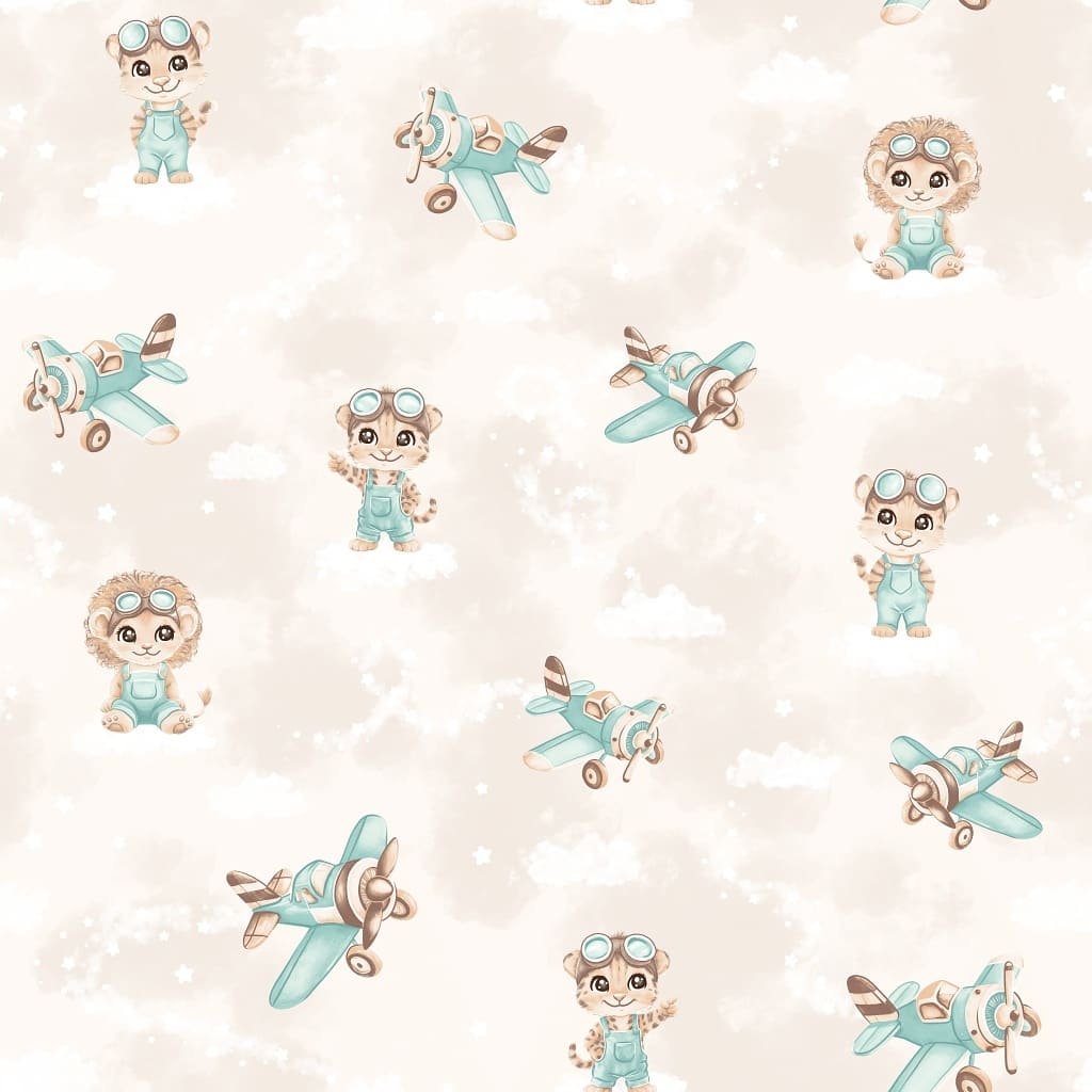 Lion the Cute Pilot – Flying Safari Nursery Bedding Set