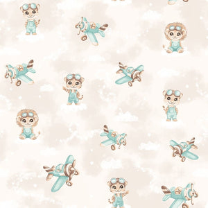 Lion the Cute Pilot – Flying Safari Nursery Bedding Set