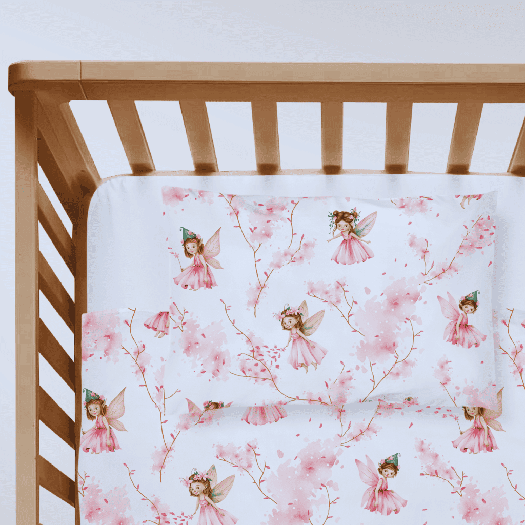 FAIRY BEDDING SET PINK BABAY girl , baby shop uk