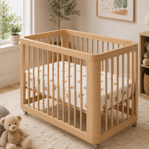 OEKO-TEX® Cotton Fitted Sheet for Nestig Mini Crib – Made in UK