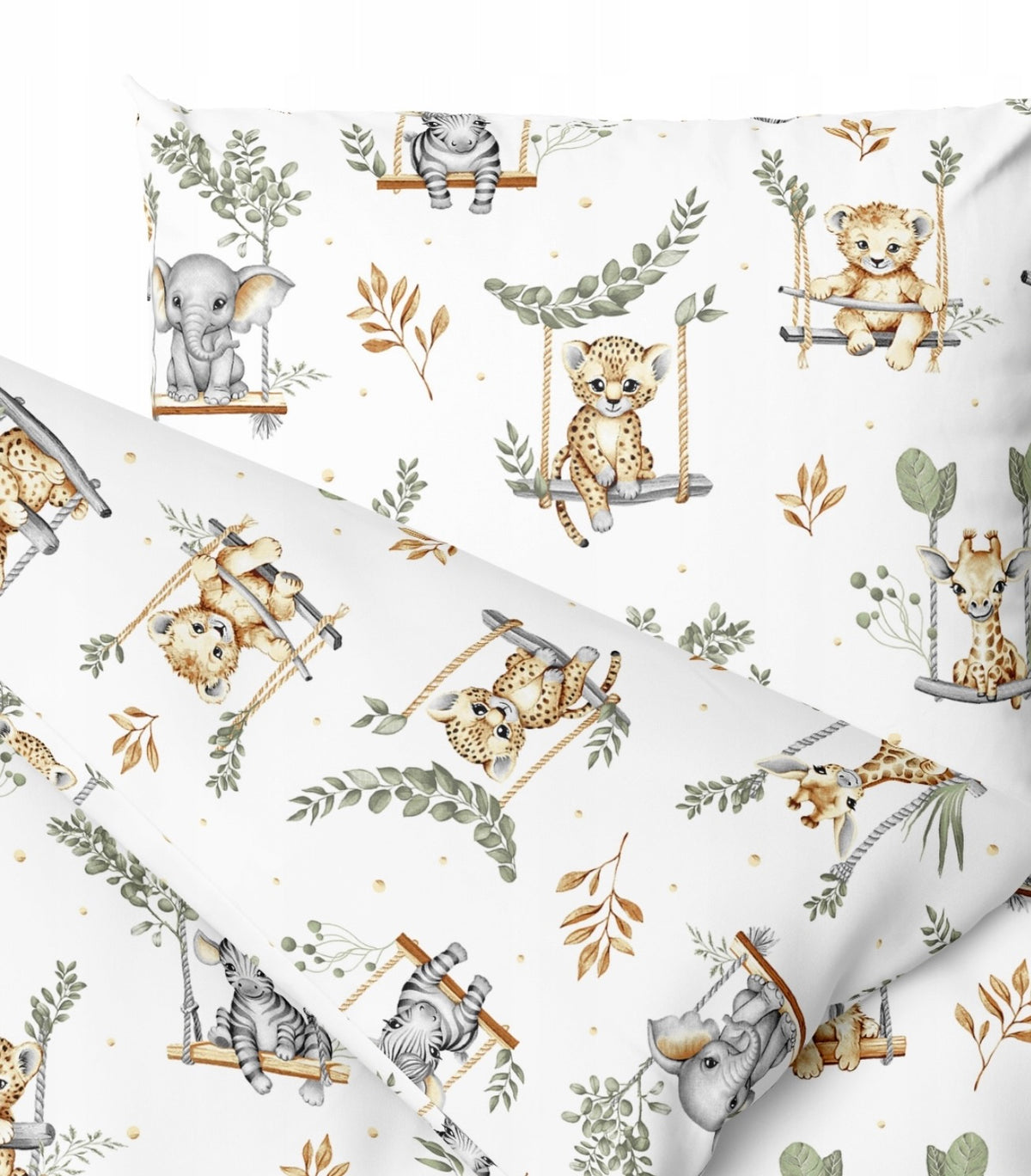 Safari Adventure Baby Bedding - Cot and Cot Bed in sage green