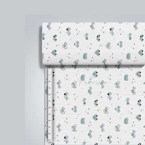 Sage Green Cars & Tractors Cotton Fabric by the Metre | Fabricco UK
