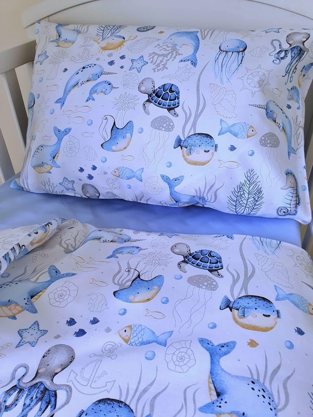 Cot Bedding Set with Bumper - Under The Sea, baby bedding UK