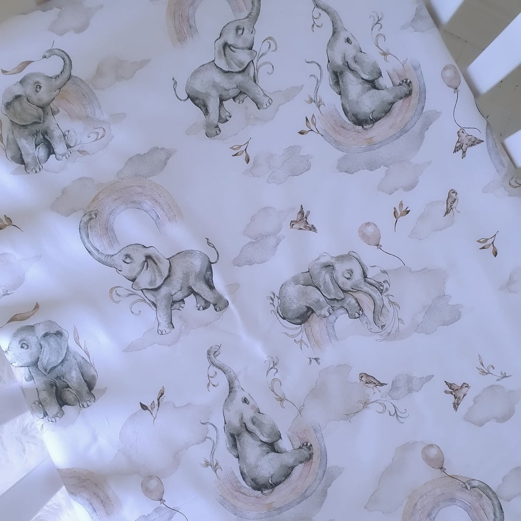 baby cot fitted sheet elephant