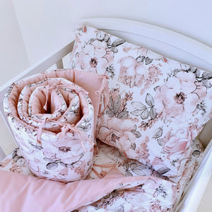 baby shop uk , 3-Piece Baby Girl Cot Bedding Set - Dusty Pink Floral Nursery Bedroom, Perfect for Baby Cot 60 x 120 cm , pure cotton