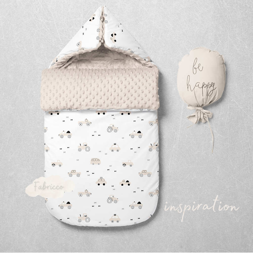 This soft beige cotton fabric showcases a charming design of cars and tractors, ideal for sewing enthusiasts. With a generous length of 1 meter and the option to purchase a continuous piece, this Vroom, Vroom fabric is the perfect playful addition to any project.