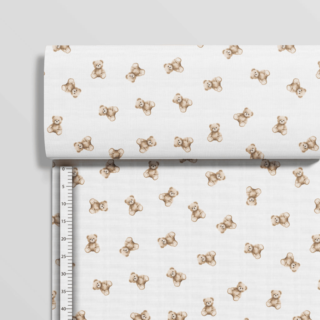 Cotton Fabric - Teddy Bear in brown and beige