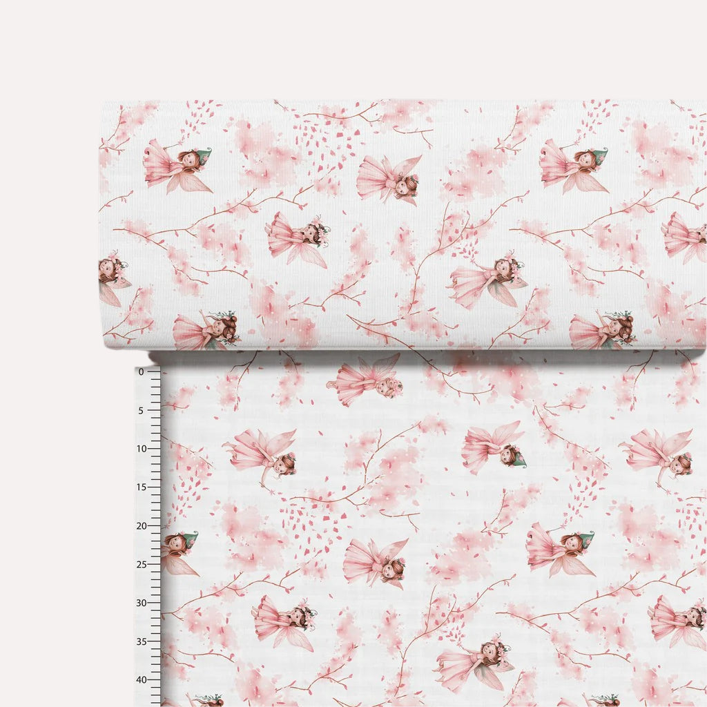 pink fairy cotton fabric uk, kids fabric