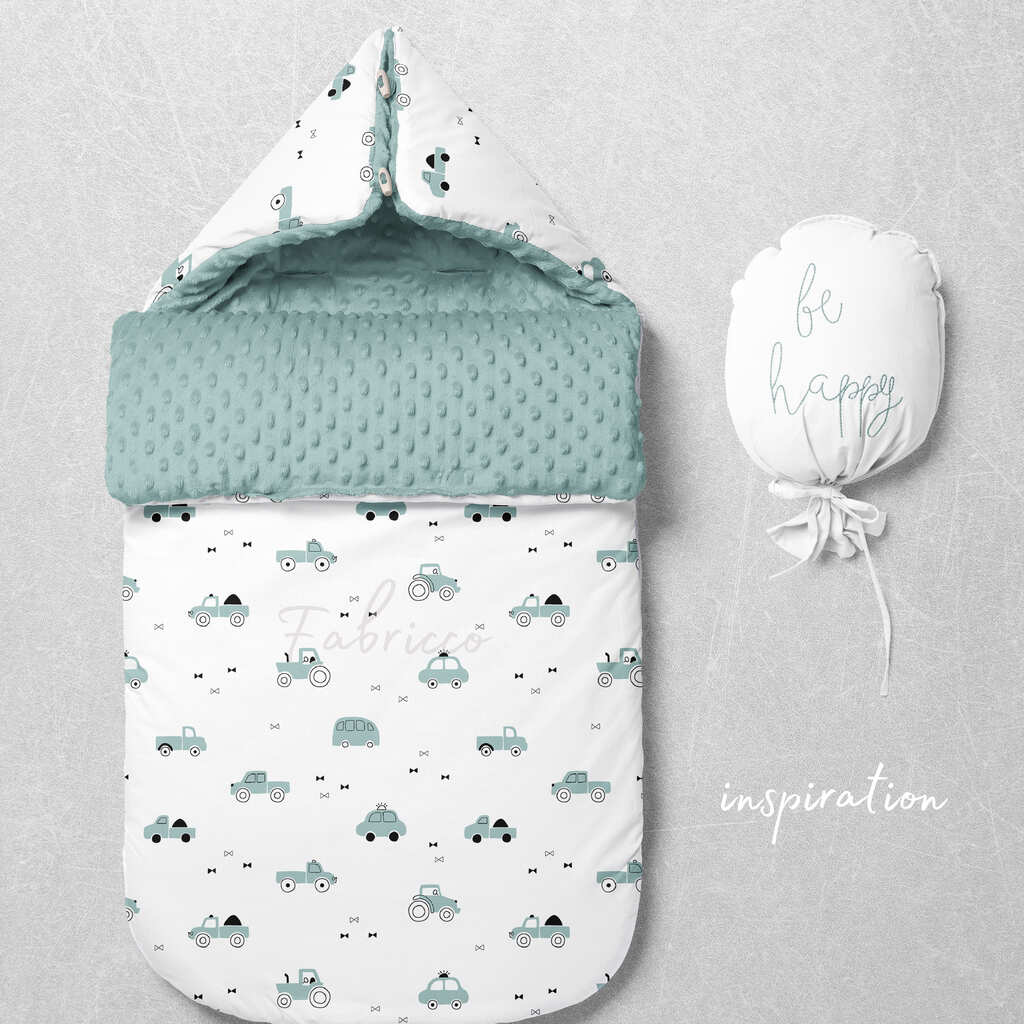 This sage green cotton fabric features a cute design of cars and tractors, perfect for any sewing project. Each piece measures 1 meter in length and can be purchased in a continuous piece. Add a playful touch to your next project with this Vroom, Vroom fabric.