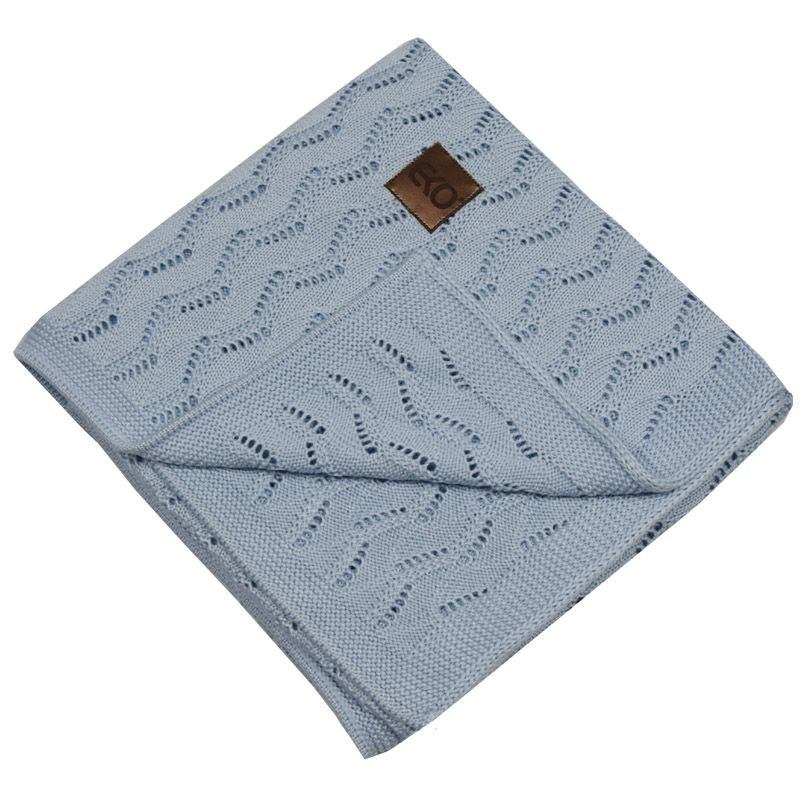 Bamboo Cellular Baby Blanket  -Light Blue