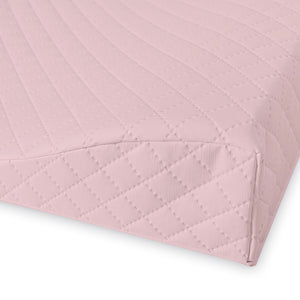 Deluxe Baby Girl Wedge Anti Roll Nappy Baby Changing Mat with Curved Sides and Raised Edges - Caro Pink