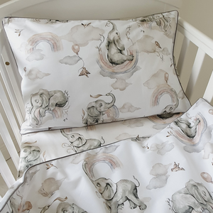 Elephant & Rainbow Bedding Set , Baby Cot and Cot Bed