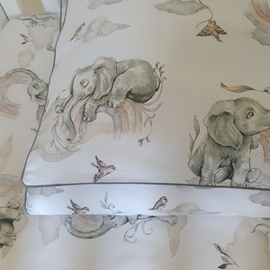 Elephant & Rainbow Bedding Set , Baby Cot and Cot Bed