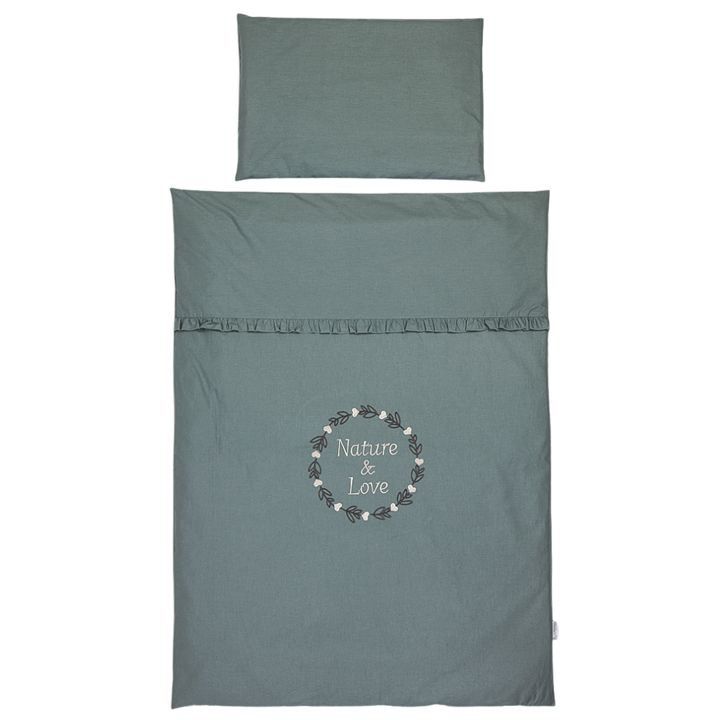 Nature &amp; Love Baby Bedding Set, Olive green nursery, Natural nursery, Luxury baby bedding