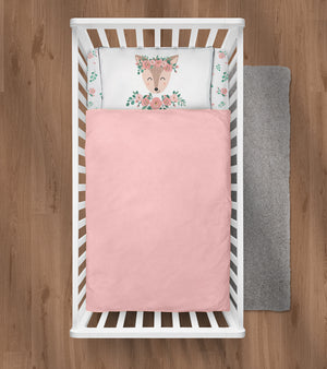 Nature & Love Cot Bedding Set - Baby Deer- Dusty Pink