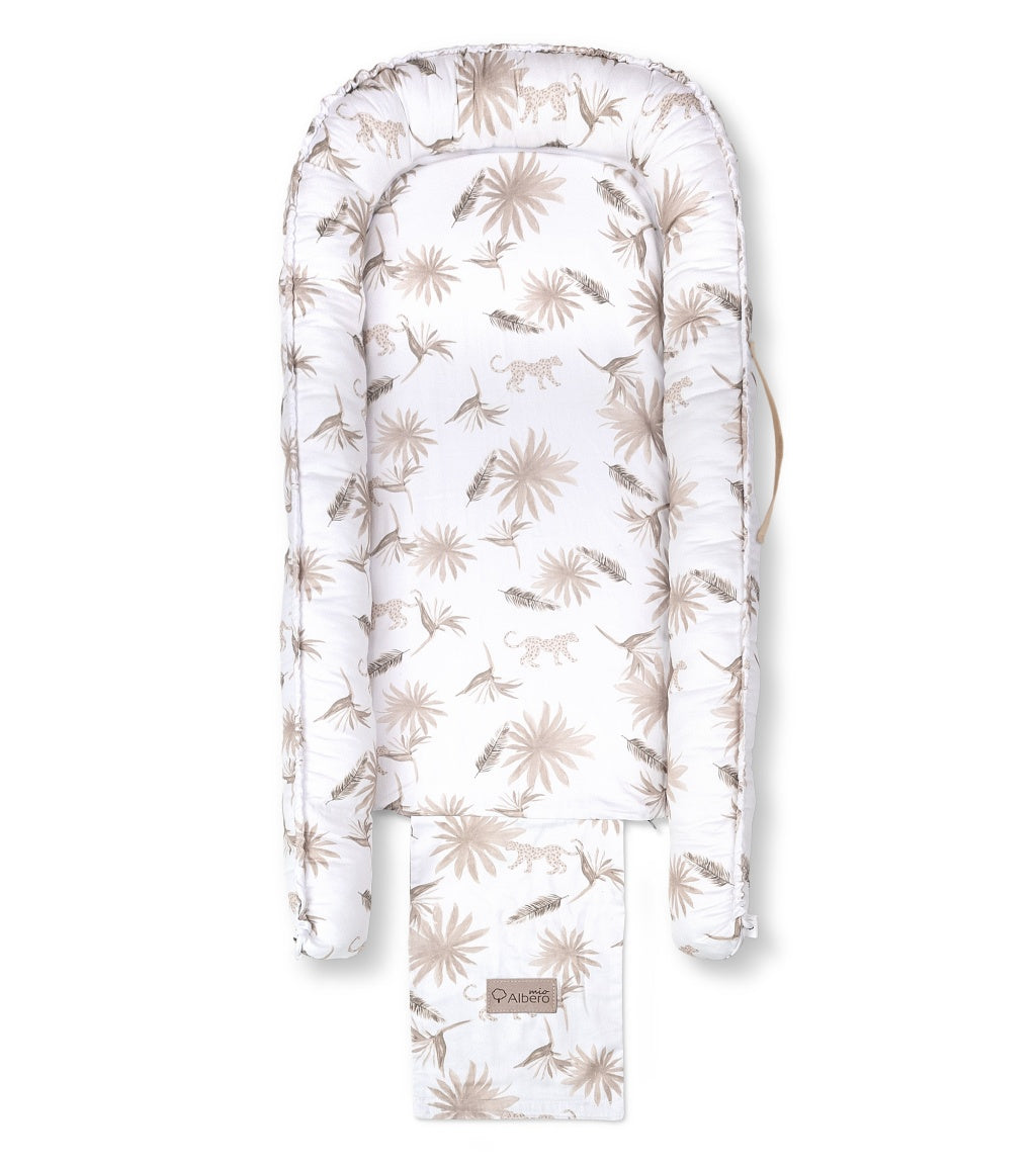 Baby Nest,  0-12 months , Boho - Safari - Beige, Jungle nursery. Fabricco