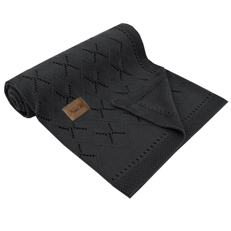 Bamboo Cellular Baby Blanket Dark Grey