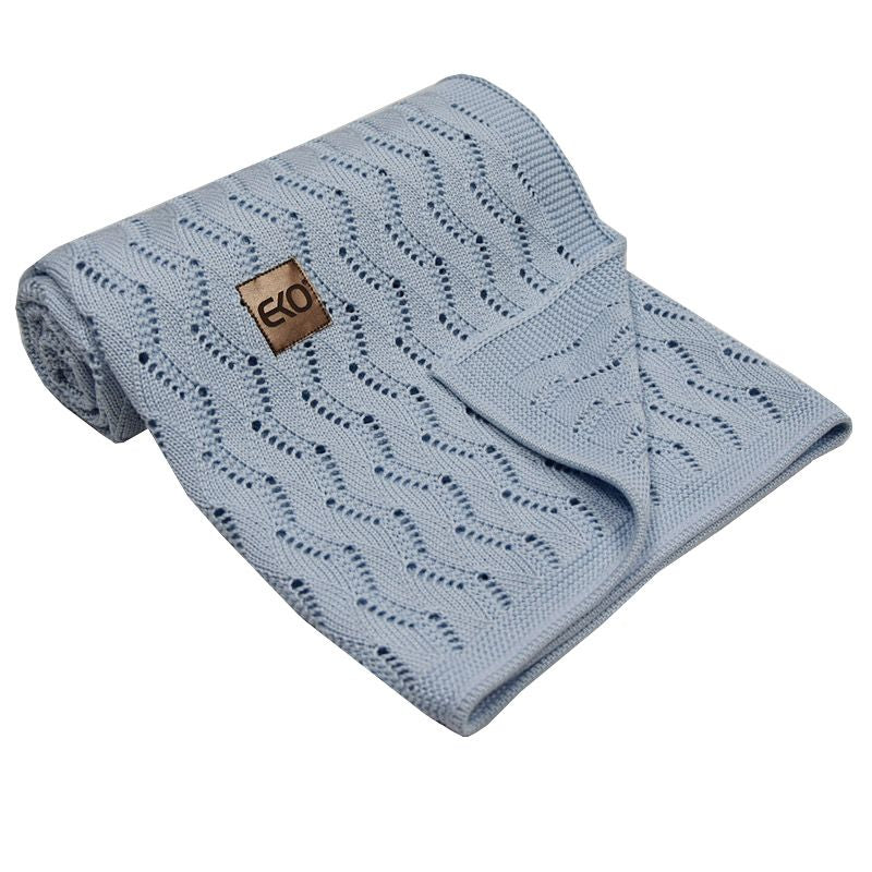 Bamboo Cellular Baby Blanket  -Light Blue