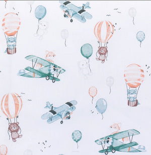 Cot Bedding Set with Bumper - Sky World & Hot Air Balloons