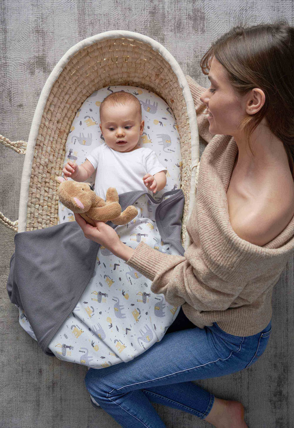 Jersey Cotton Blanket  - Elephants