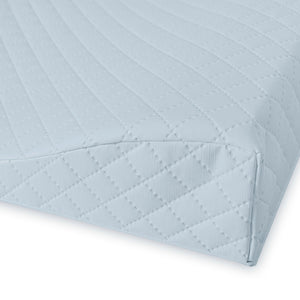 Deluxe Baby Unisex Wedge Anti Roll Nappy Baby Changing Mat with Curved Sides and Raised Edges - Caro Pastel Baby Blue