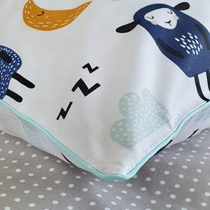 Single Bed Bedding Set - Cute Sheep, Clouds, Zzz ...